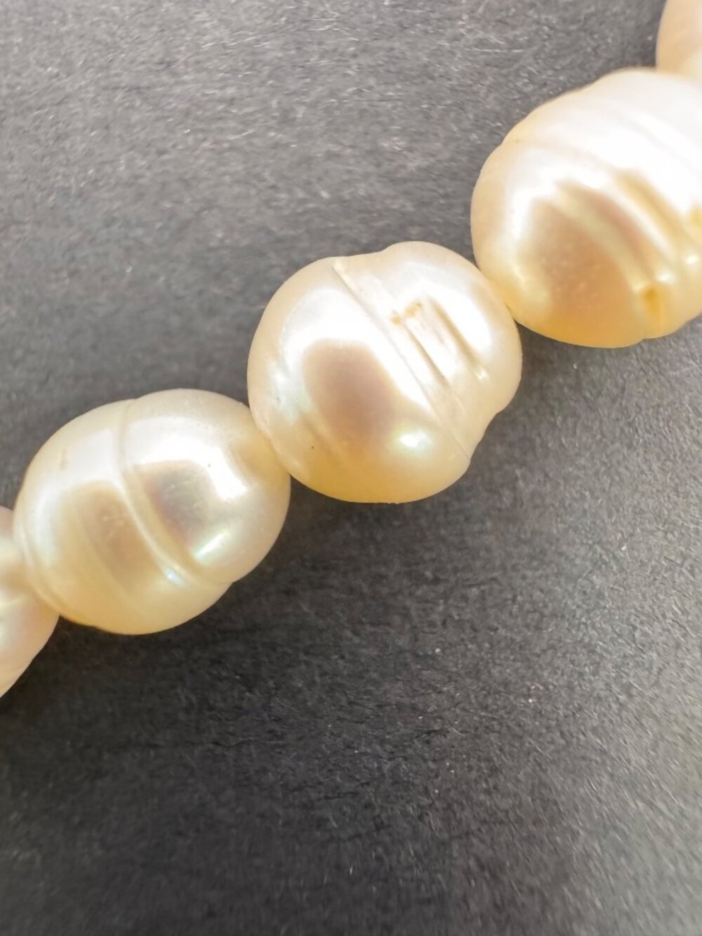 925 Sterling Silver Baroque Pearl Necklace 8MM 16.5in Cream Ivory Strand - Picture 6 of 11